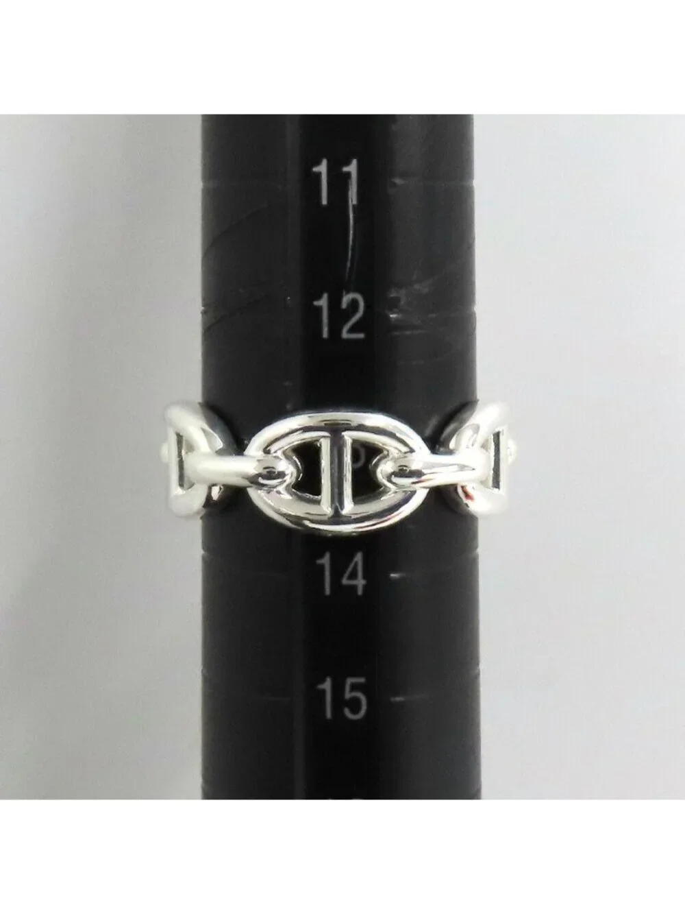 Hermes Ring Chaine D'ancre Enchainee PM 53 Silver